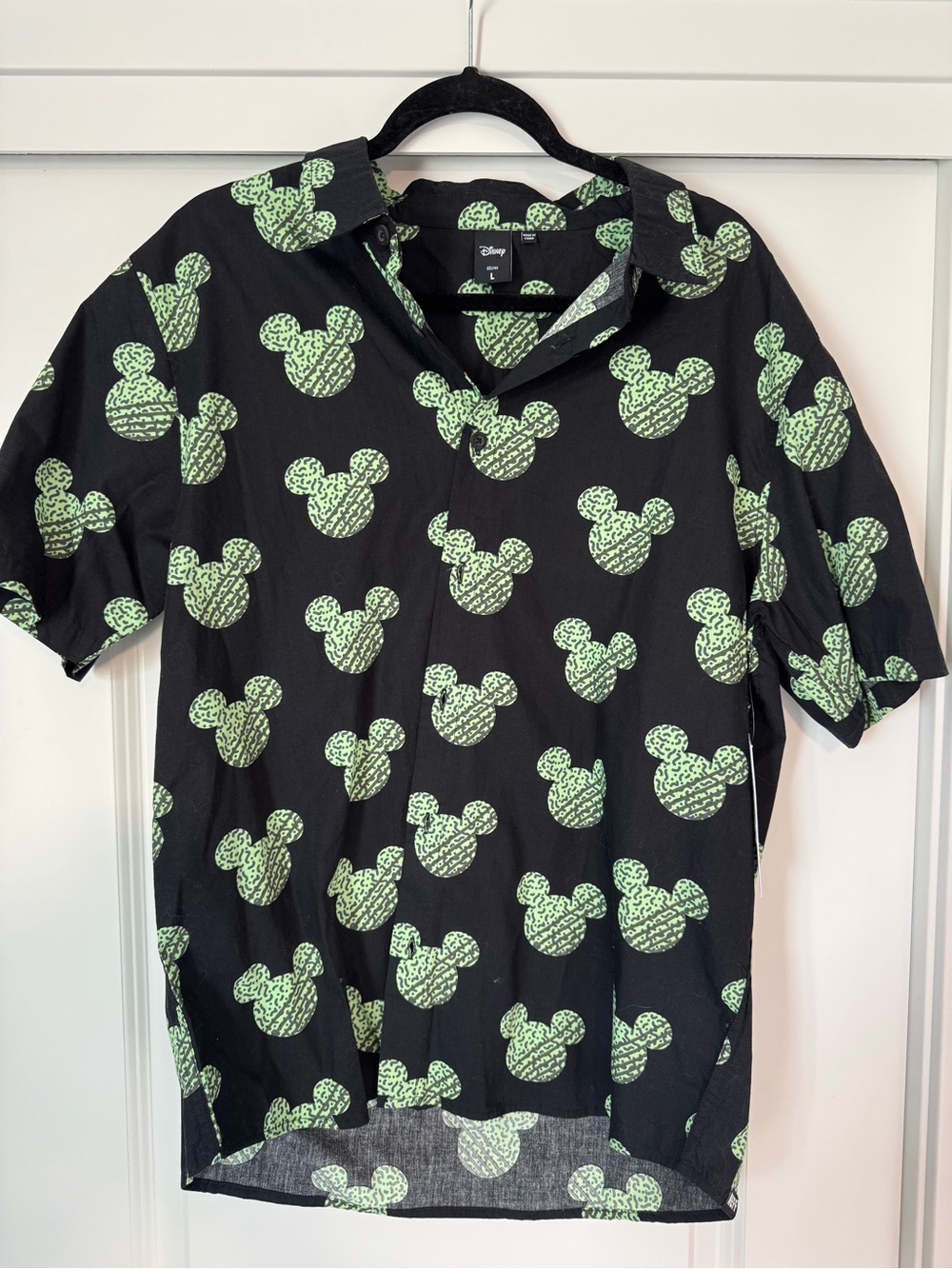 Disney Neff Men’s Black Polo with Neon Green Mickey Heads
